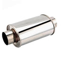 Stainless steel 3-inch exhaust resonator muffler with flanged inlet and outlet ends