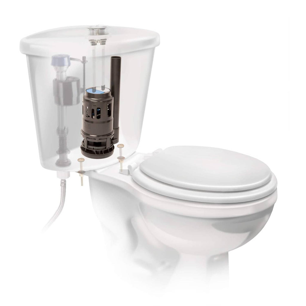 Fluidmaster dual flush valve replacement, installed on two-piece toilet tank