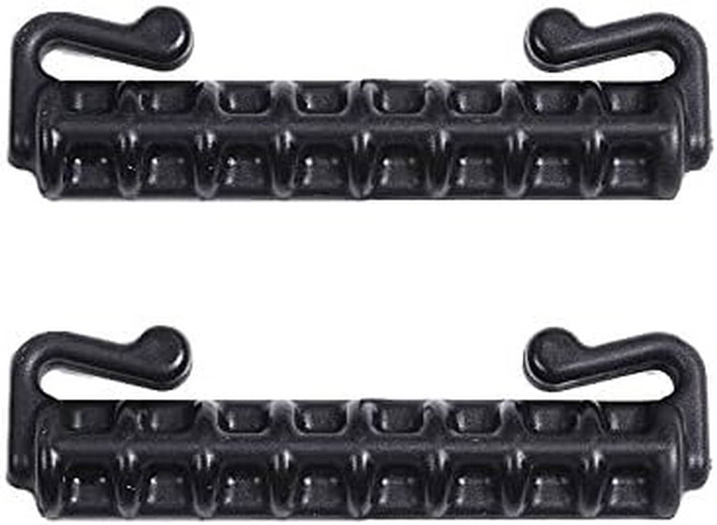 Set of 2 dark plastic harness rings with pull loop handles