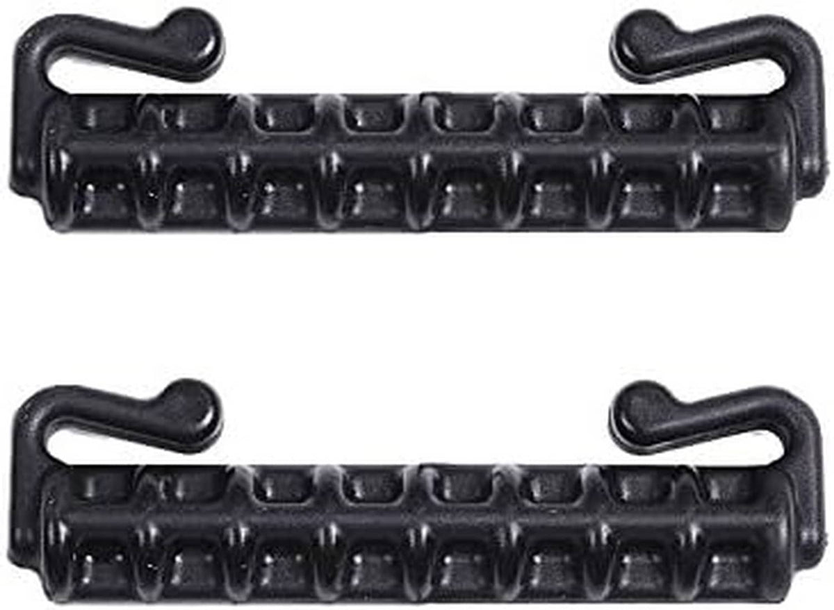 Set of 2 dark plastic harness rings with pull loop handles