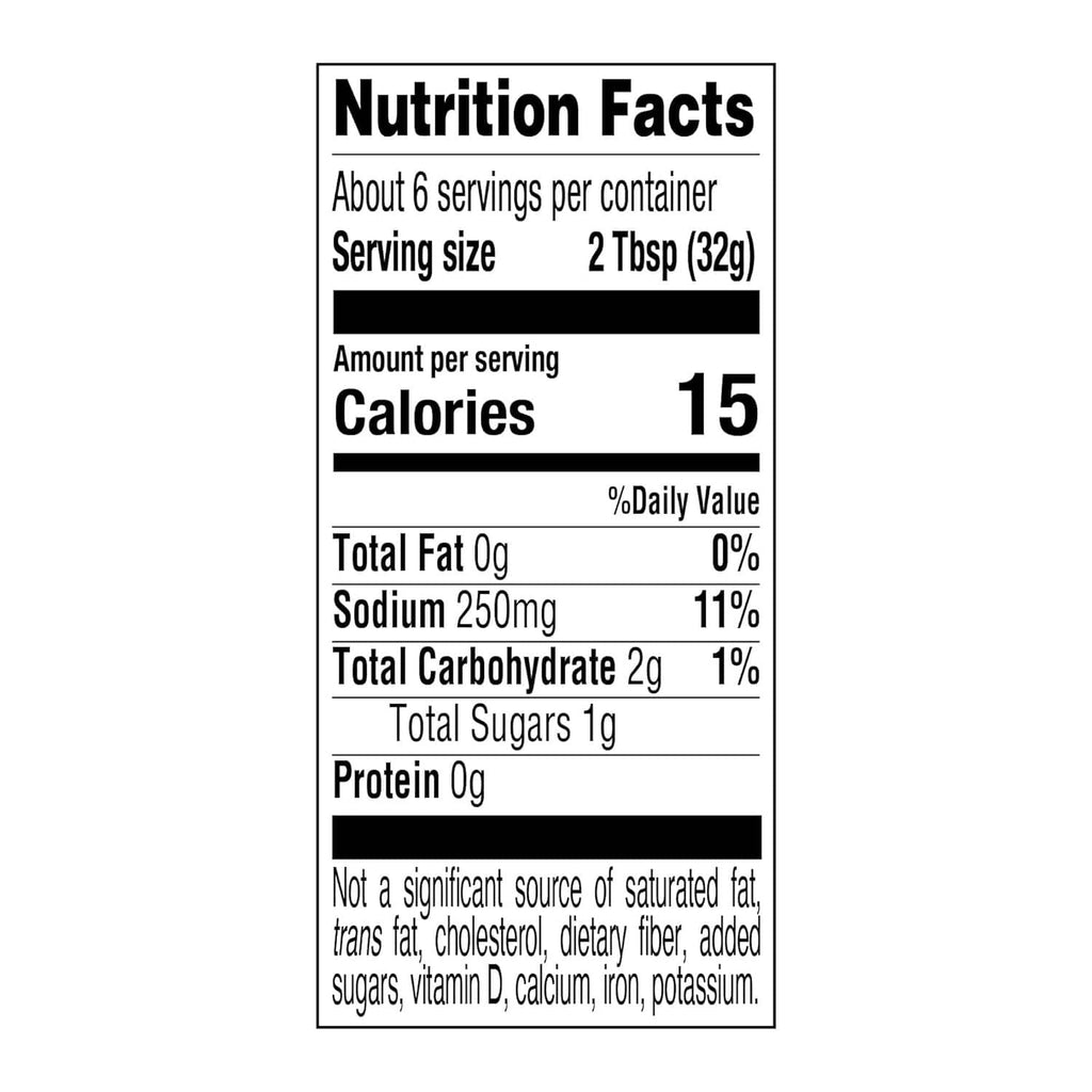 Nutrition Facts panel for HERDEZ Salsa Ranchera medium, 2 Tbsp (32g) serving