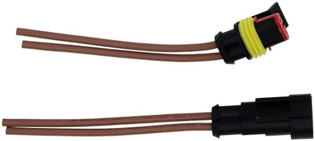 2-wire pigtail harness with brown wires and black connector housings