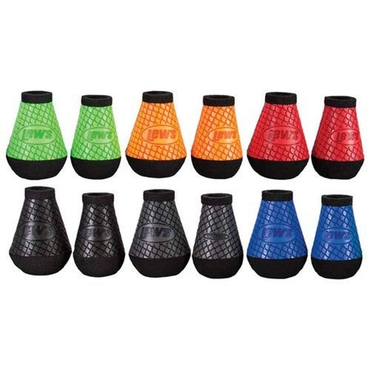 Oversize round fishing handle knob set, black patterned bases with multicolor tops