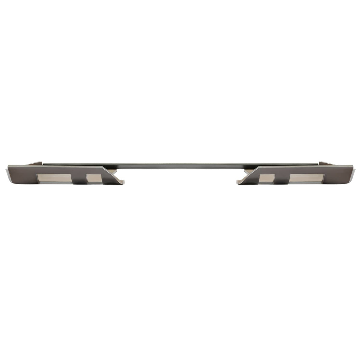 Side view of gray quick tach style mount adapter plate with rectangular cutouts