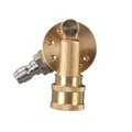 Brass pivoting pressure-washer coupler with quick-connect fitting, angled outlet and flange
