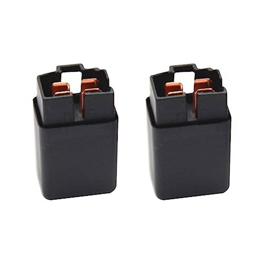 Set of two black 4-pin relays with top contact terminals and copper inserts