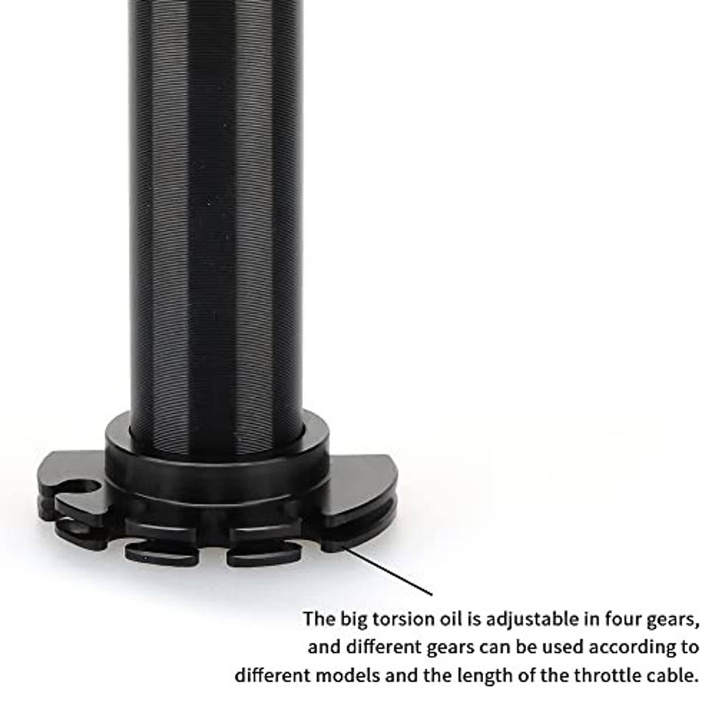 Motorcycle throttle grip with base mount rings, textured sleeve in black