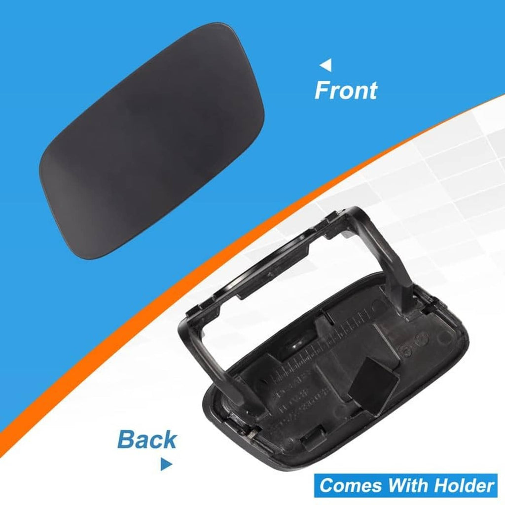 Front and back of headlight washer cover with mounting holder, black