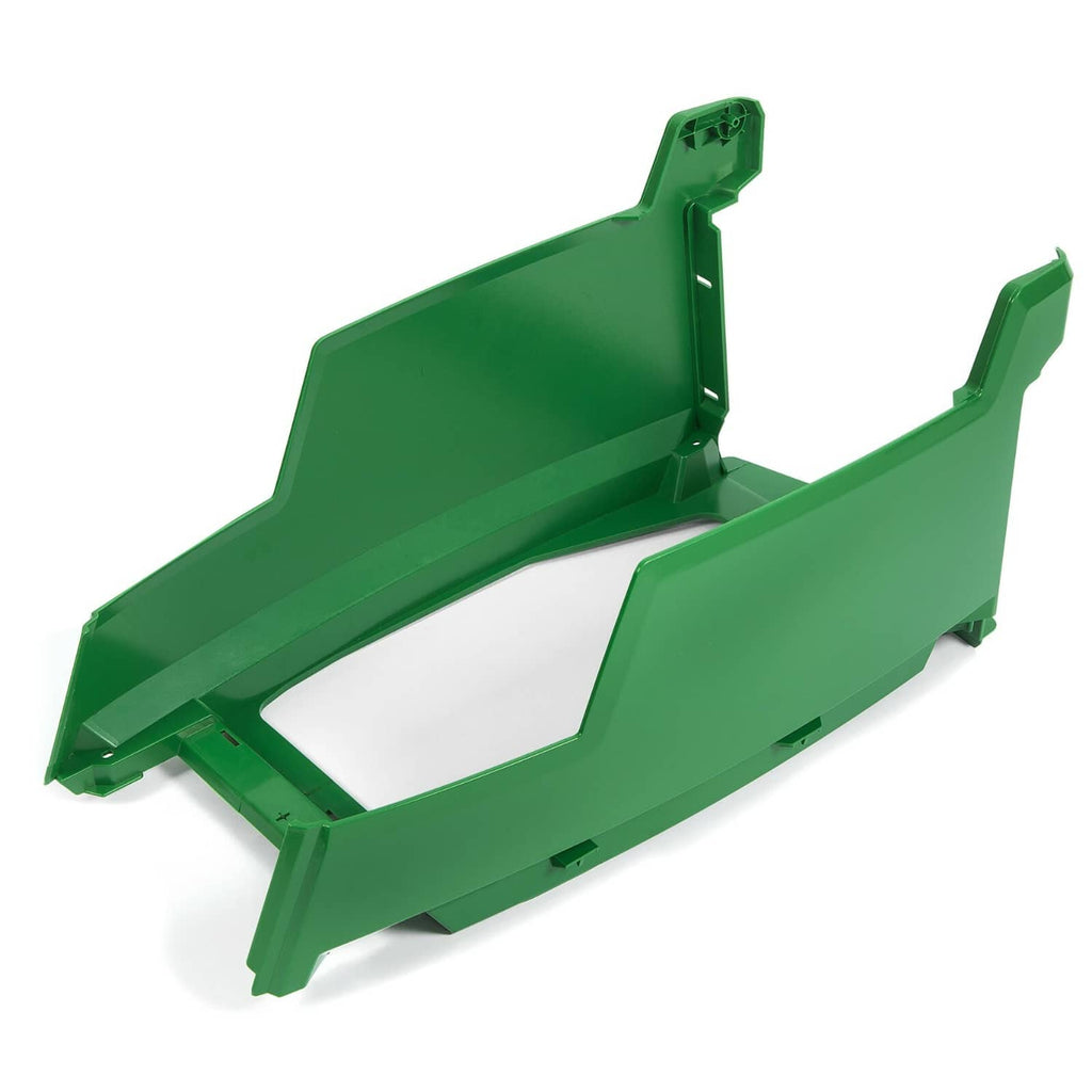John Deere front lower hood, green plastic base with rectangular cutout and legs
