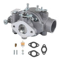 Gray carburetor with intake port, mounting flange, and gasket set
