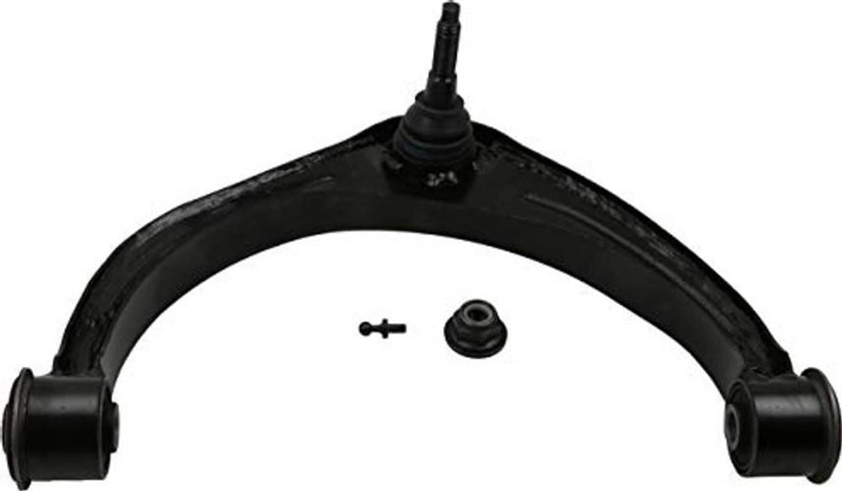 Front upper suspension control arm and ball joint assembly, black arm with end bushings