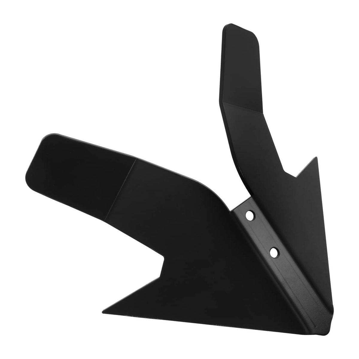 Black steel middle buster plow attachment, angled view with mounting bracket