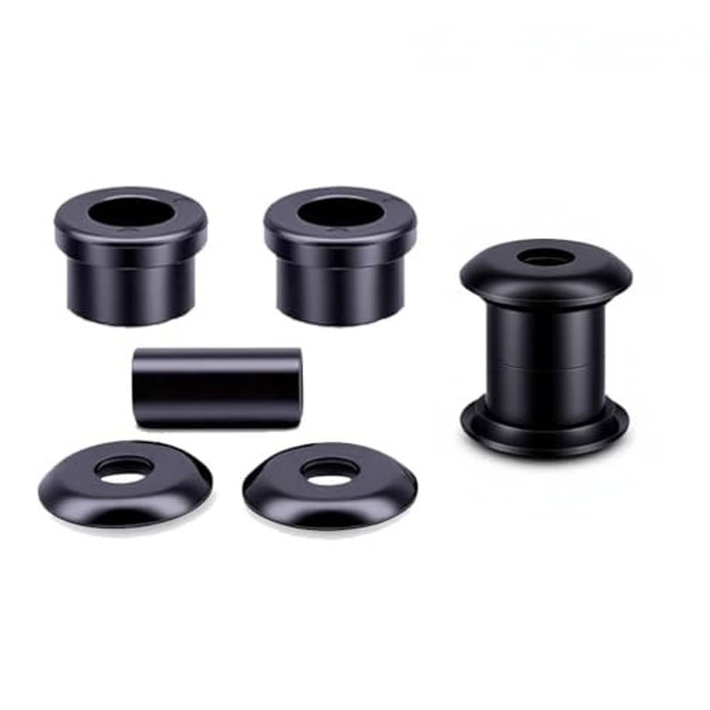 Black polyurethane handlebar riser bushing kit with two tube bushings and washers