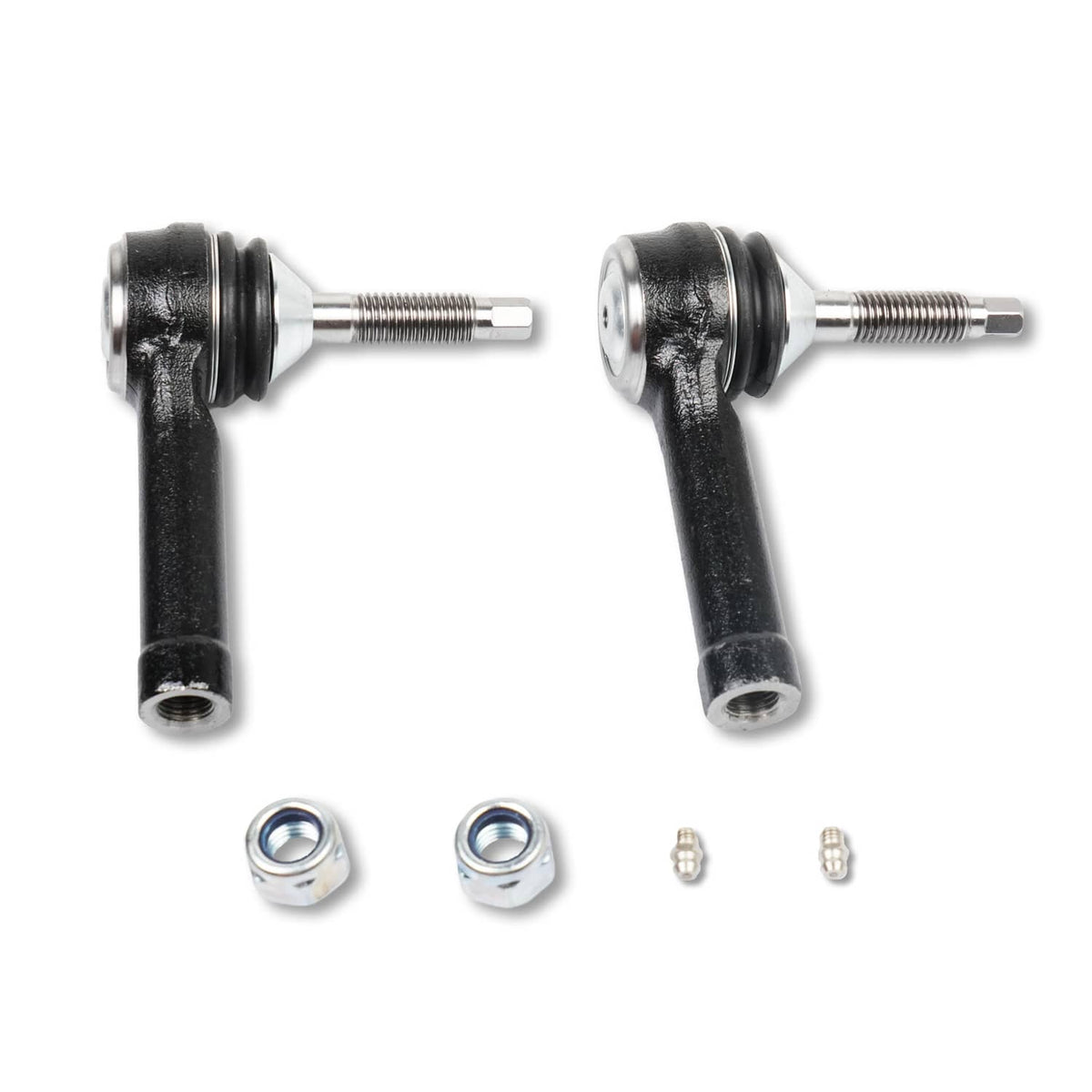 Pair of front ball joints with threaded studs and hardware
