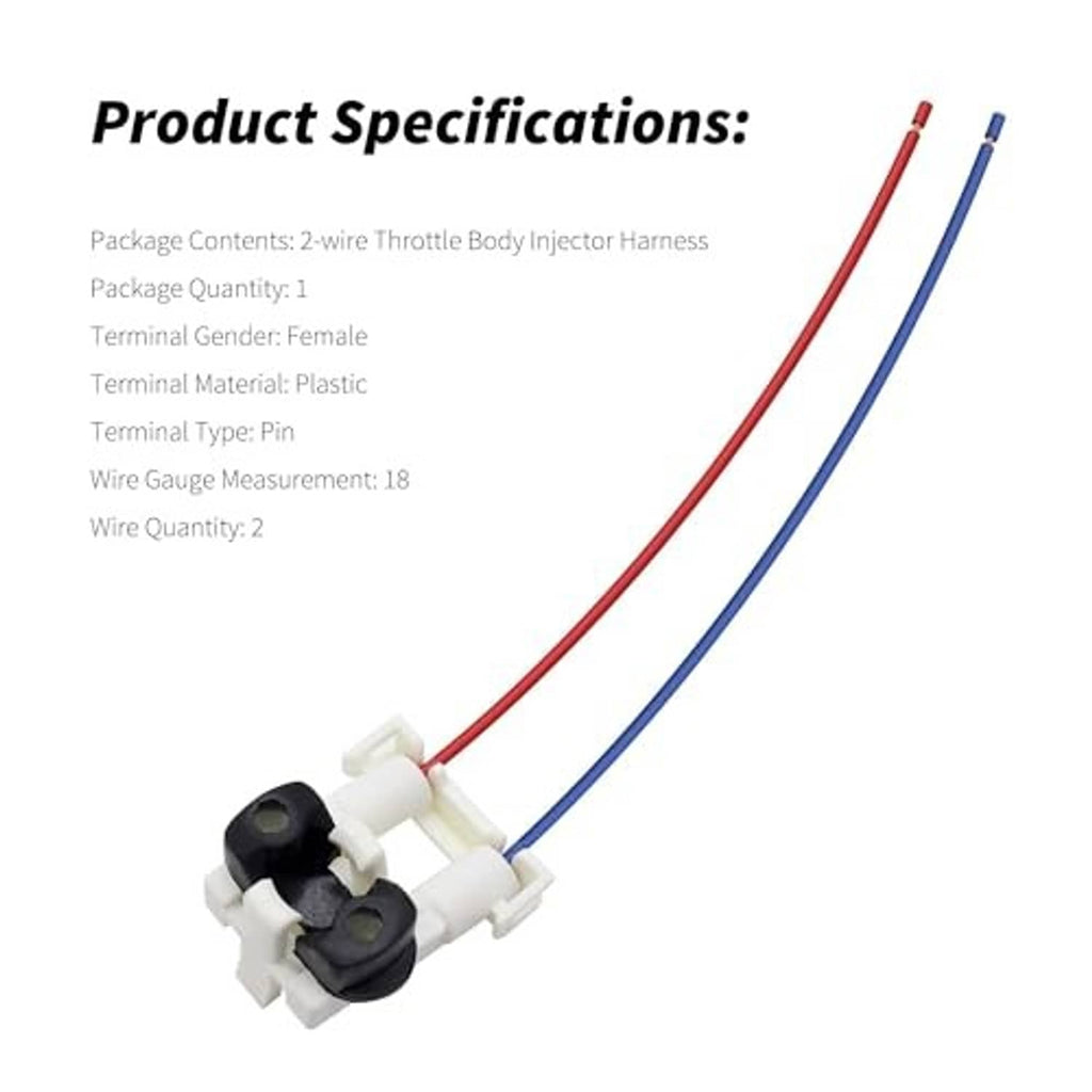 Fuel injector connector harness with 2-wire design; product specifications diagram