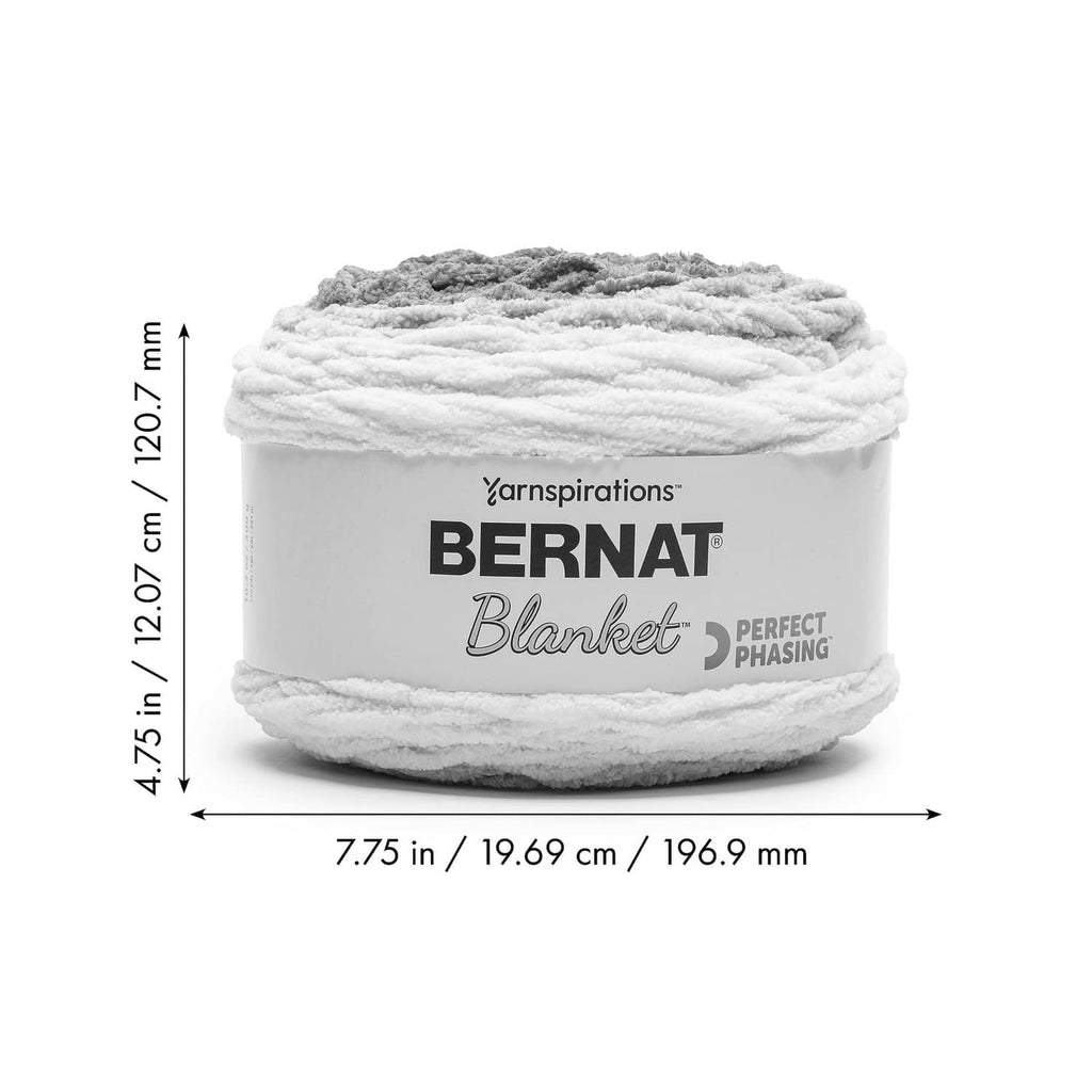 Bernat Blanket Perfect Phasing super bulky yarn cake, white