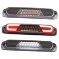 Smoked-lens LED third brake light, dark housing with illuminated red and white LED segments.