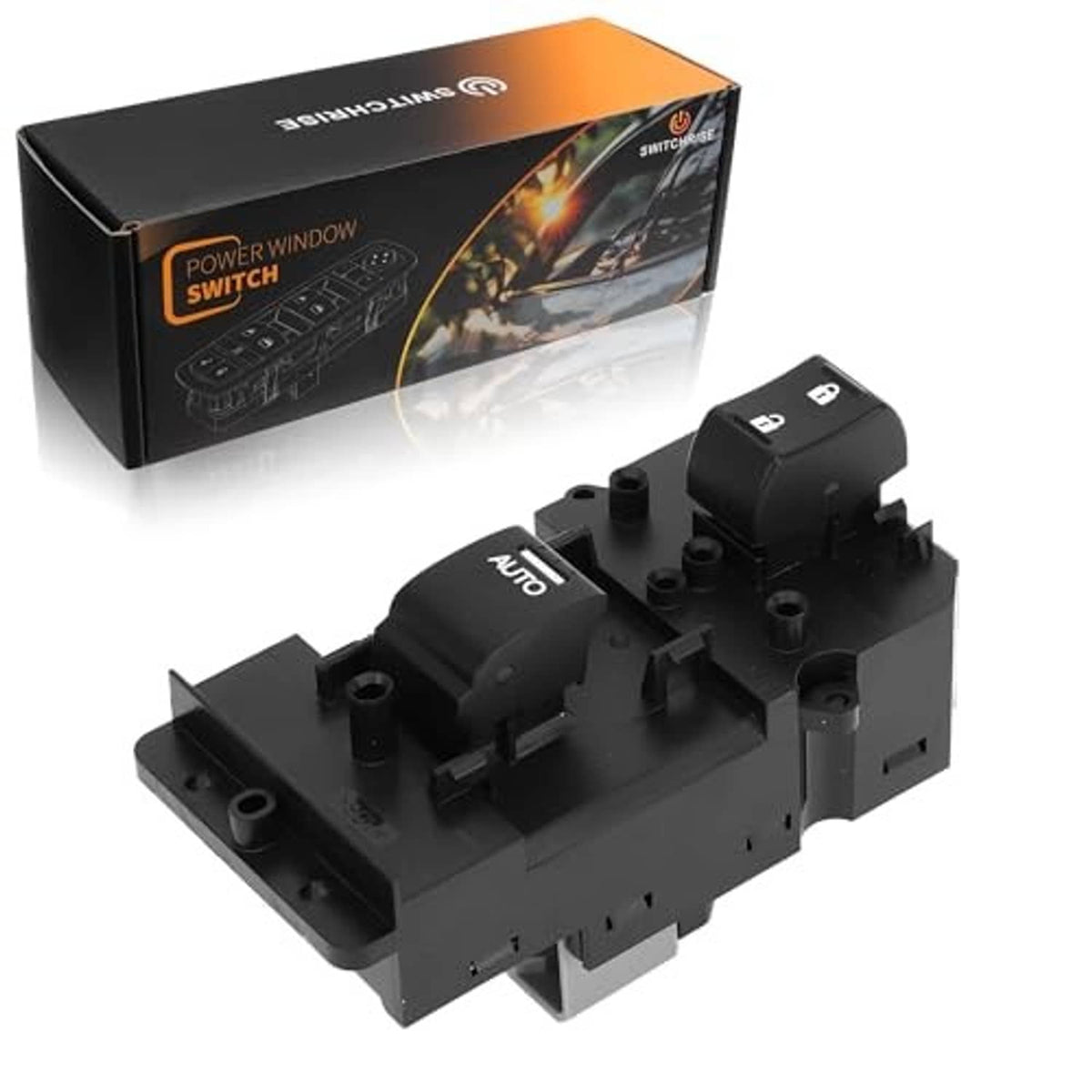 Power window switch module and retail box, black button controls