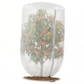 Plant shade cover bag with rounded top, zipper front, and drawstring base