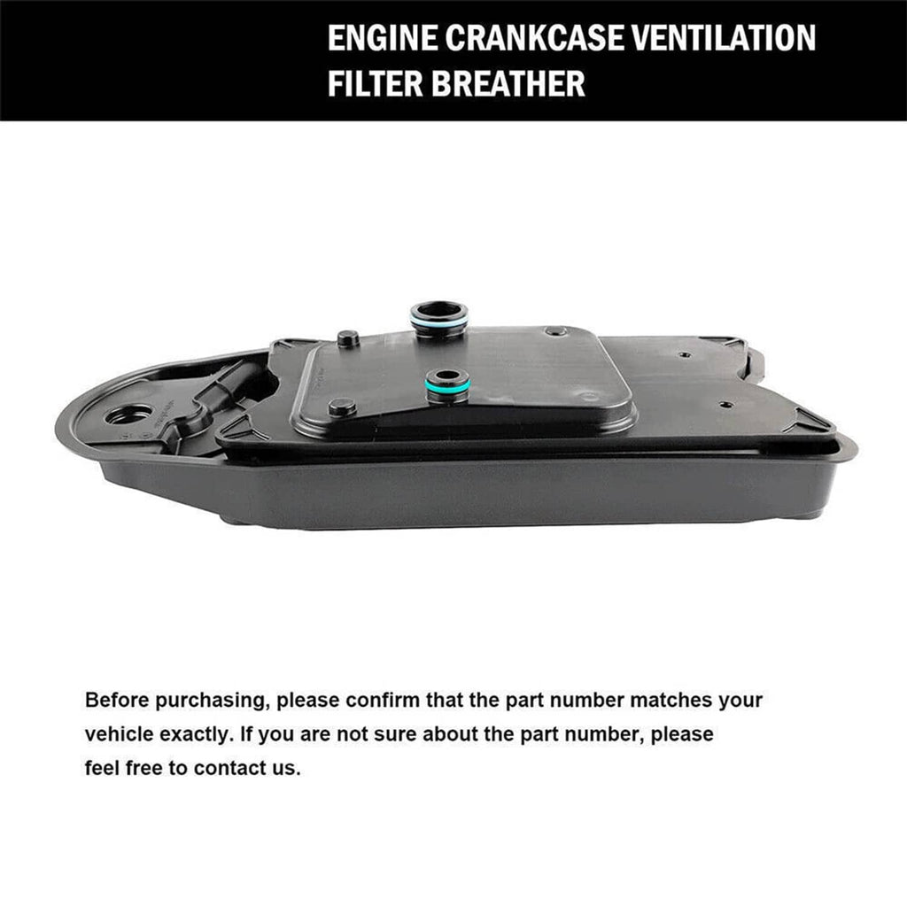 Black crankcase ventilation filter breather element with top cap and mounting holes