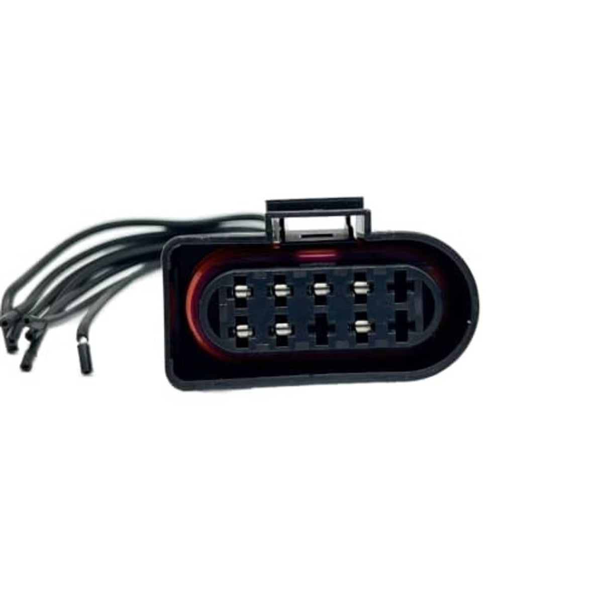 Headlight pigtail connector harness with 7-pin plug and bundled black wires