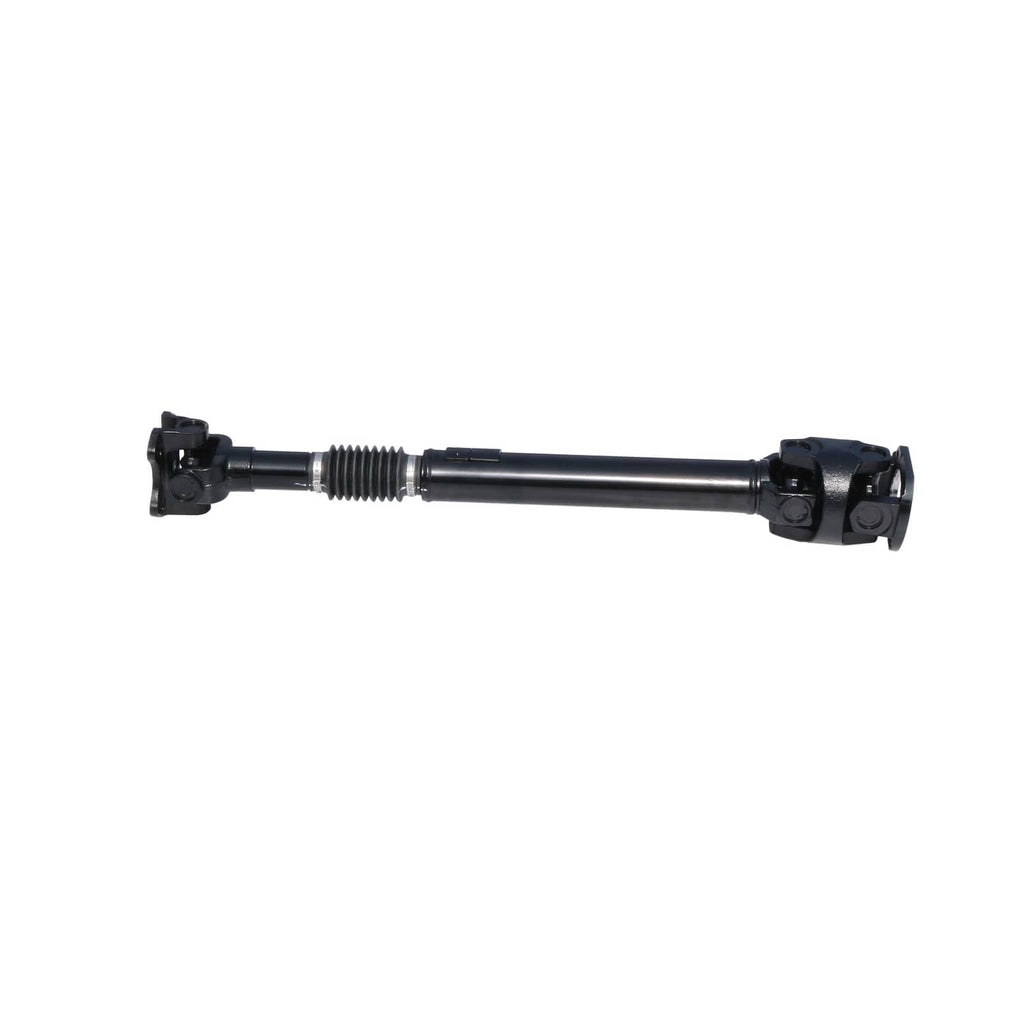 Front drive shaft assembly with two universal joint yokes and black shaft