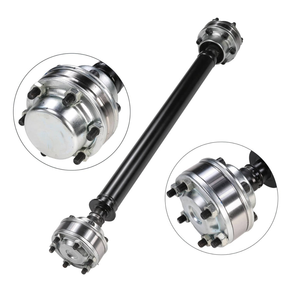 Front driveshaft prop shaft assembly with steel tube and front universal joints