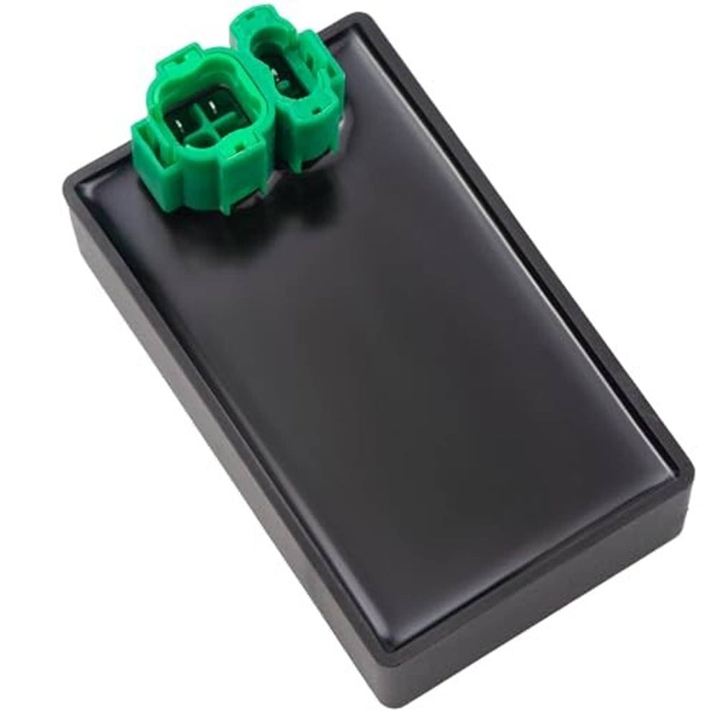Ignition CDI module box, black case with two green electrical connectors