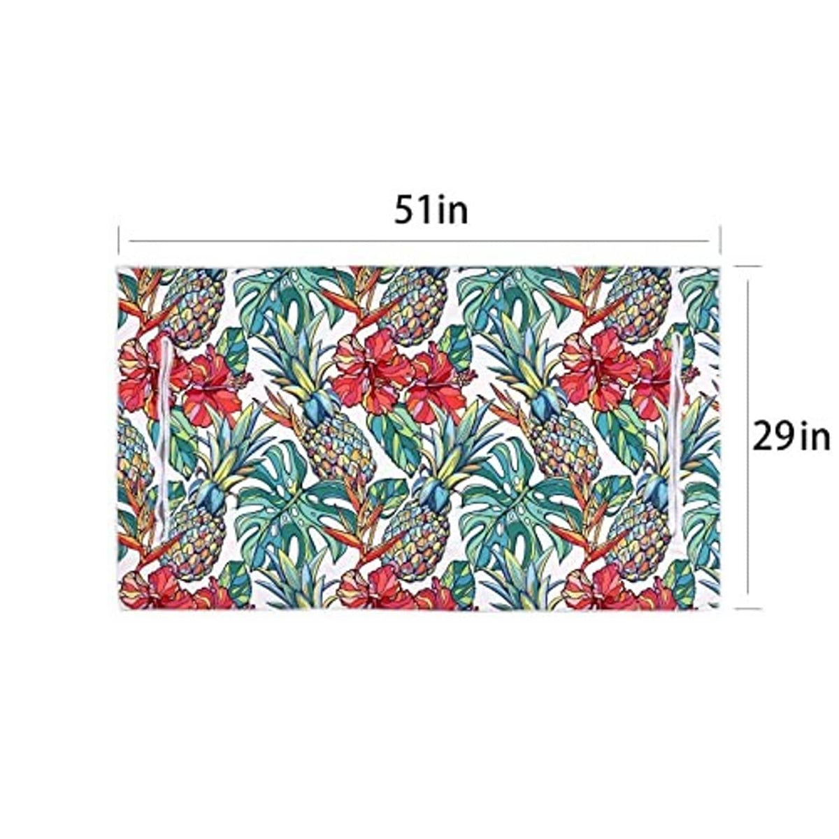 Golf cart seat cover panel with tropical floral print, 51 in x 29 in