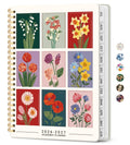 2026-2027 academic planner with floral cover, monthly tabs, twin-wire binding