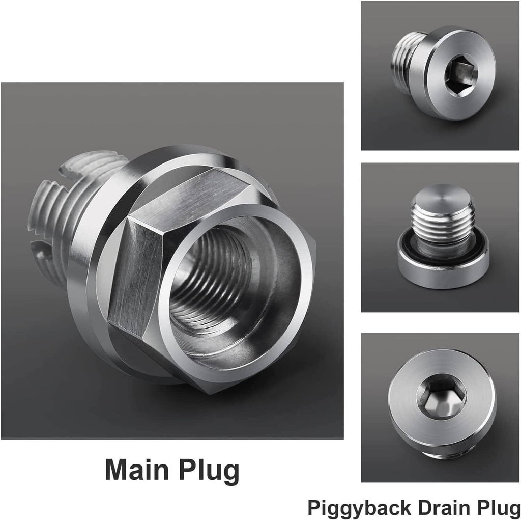 Piggyback oil drain plug repair kit with main plug and collar detail