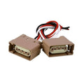 2 brown turn-signal pigtail connectors with red/black/white wire harnesses