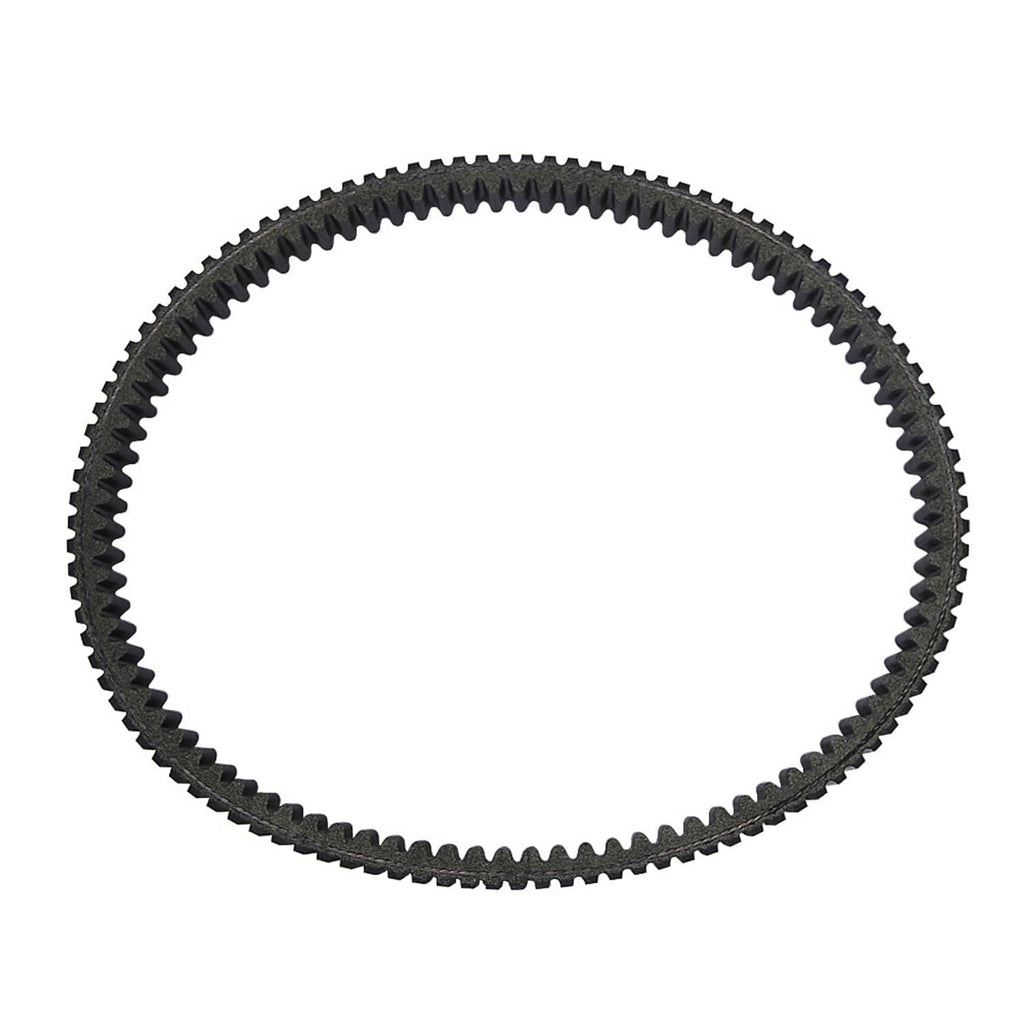 Black ribbed drive belt ring, top-down view