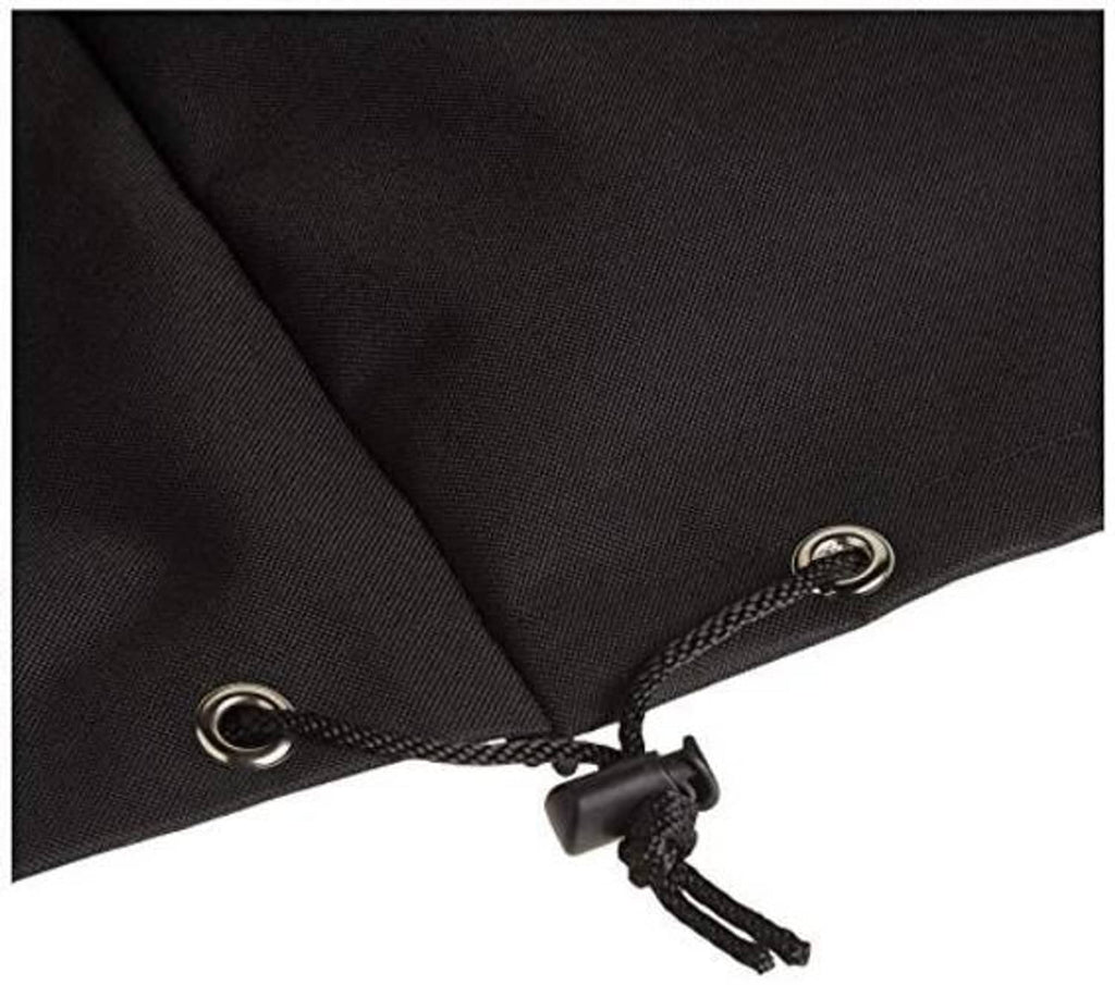 Black cover tie-down with grommets and braided cord fastener
