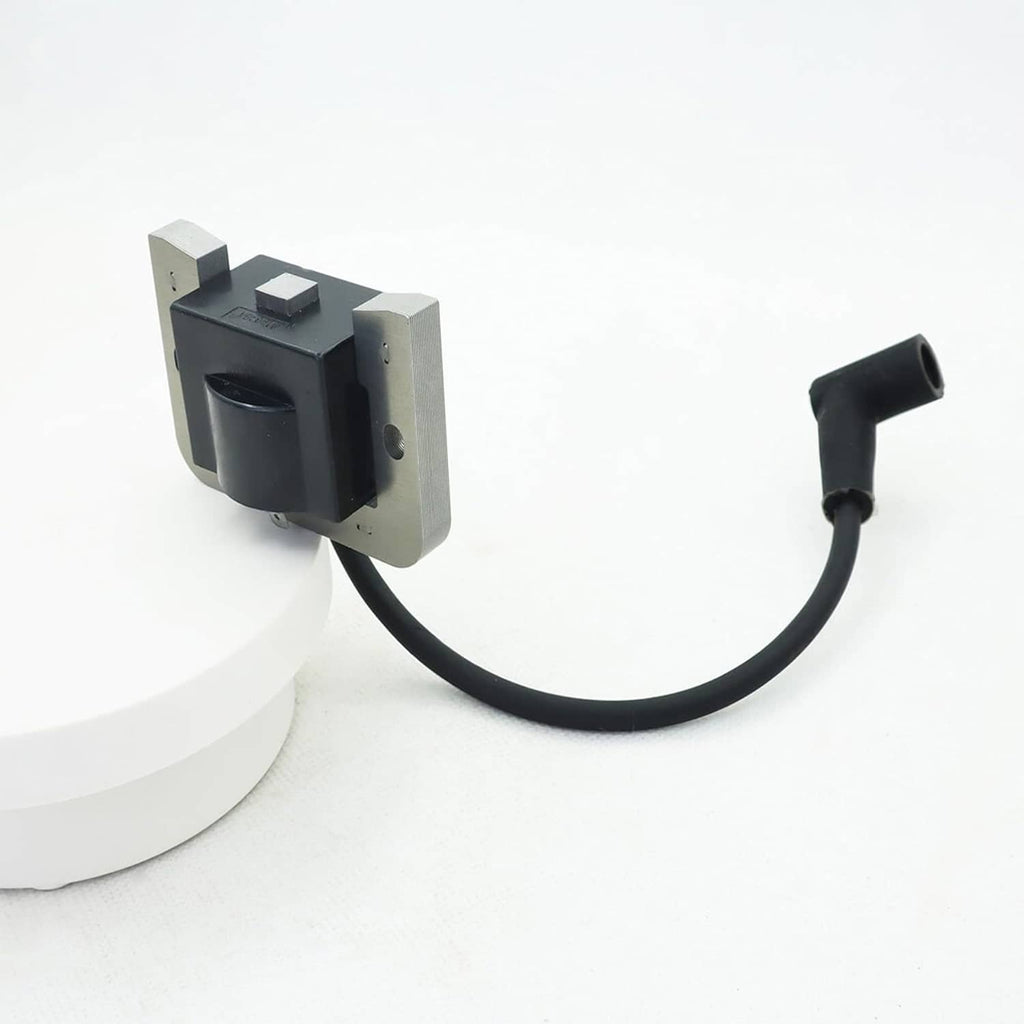 Ignition module with black wire lead and boot, mounted metal bracket