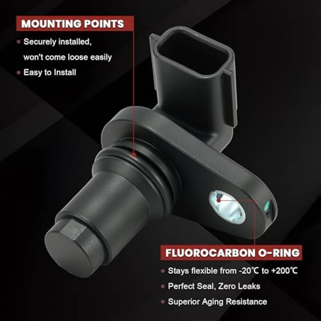Camshaft position sensor with mounting flange and attached electrical connector