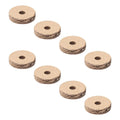 Moisture-absorbing hygroscopic cork discs, tan round pads with center hole, set of 8