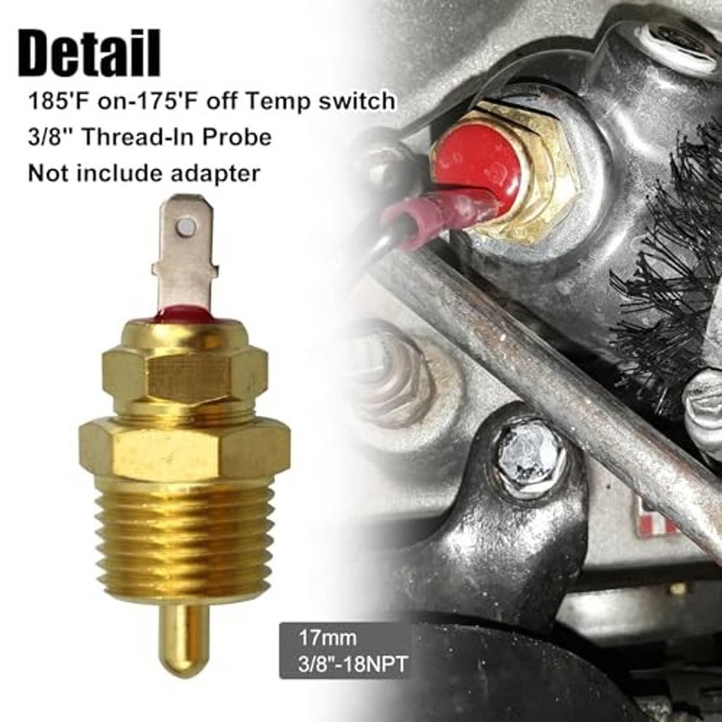 Brass temperature switch probe with threaded tip for electric fan thermostat