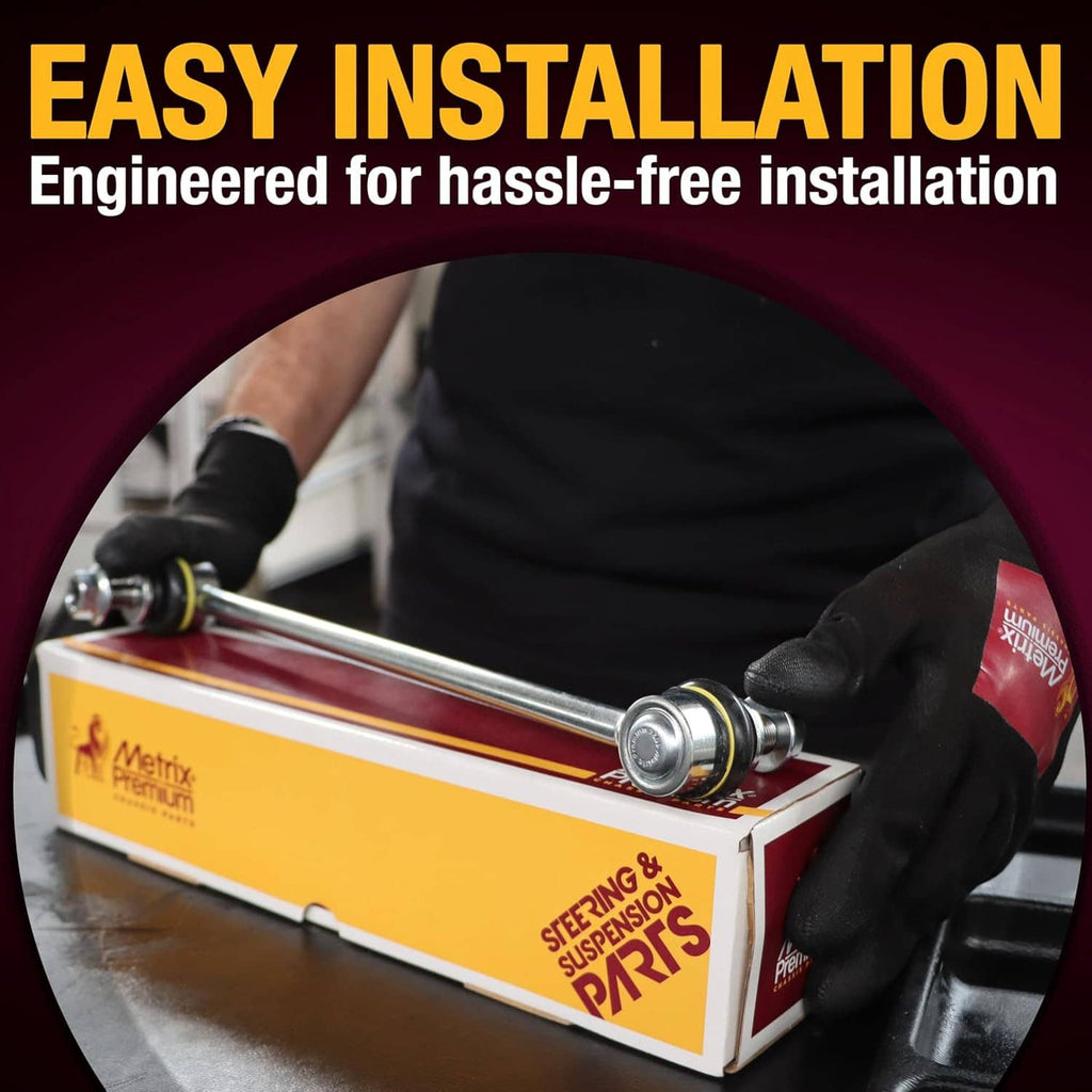 Sway bar stabilizer end link kit shown for easy installation with black bushings