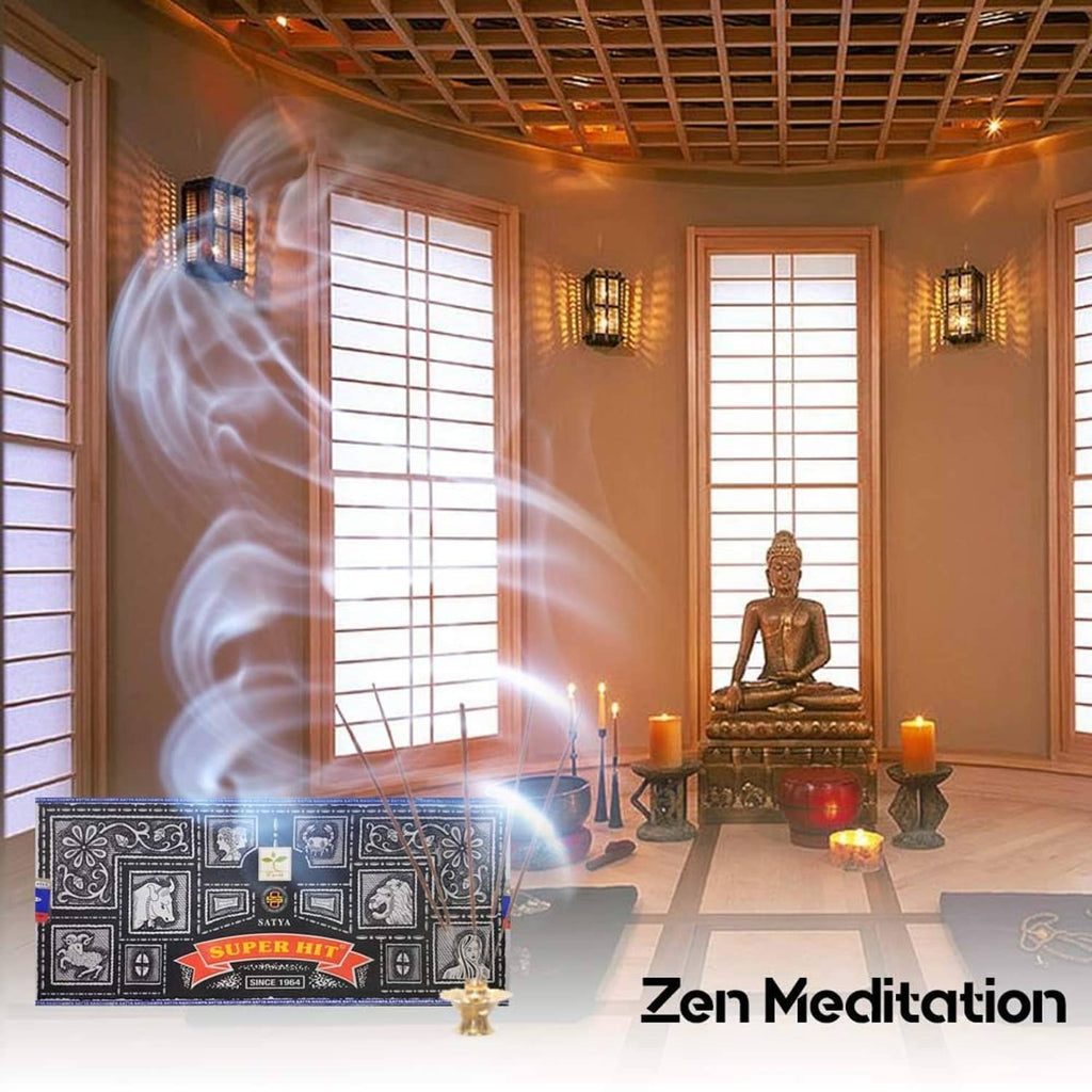 Satya Super Hit incense pack with dark pattern and red 'Super Hit' badge