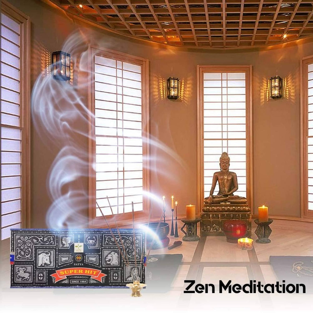 Satya Super Hit incense pack with dark pattern and red 'Super Hit' badge