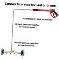 Pressure washer extension wand with two wheels and brass quick-connect ends