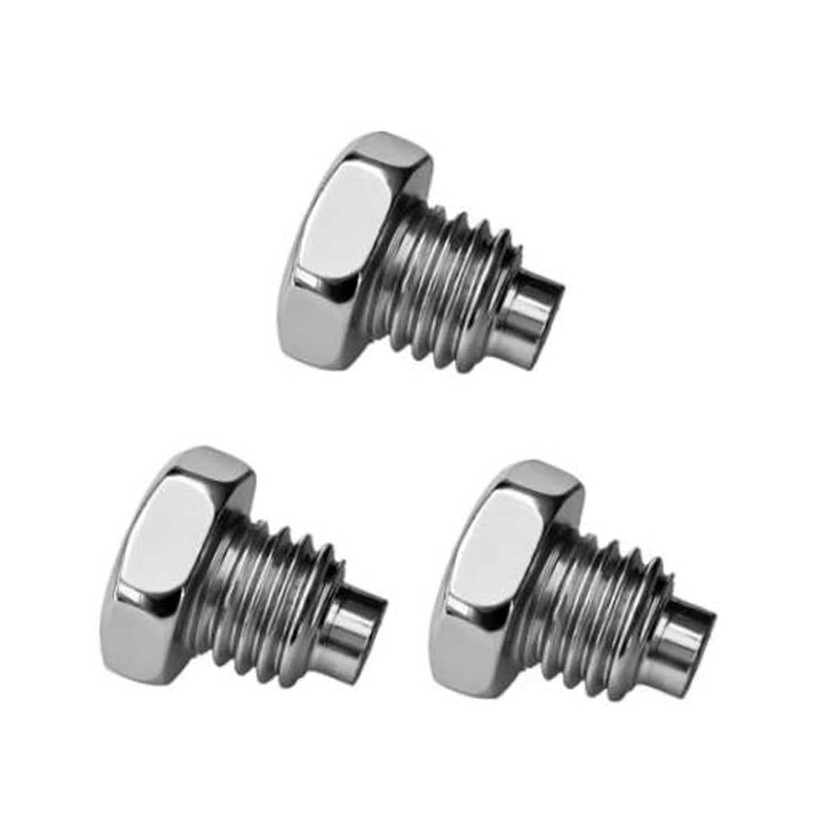 Hydraulic floor jack handle bolts set, chrome hex head with threaded shaft, 3pcs
