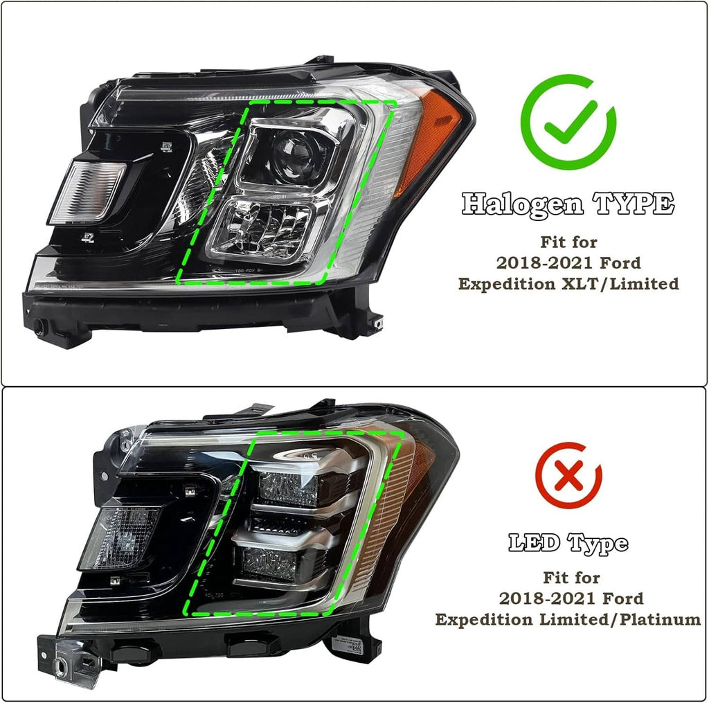 Single black headlight assembly with chrome reflectors, clear lens, and amber side marker