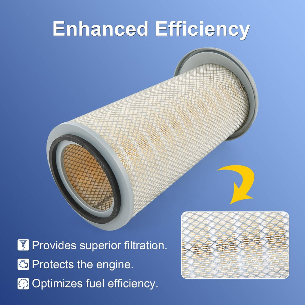 Cylindrical air filter element with pleated mesh media and gray metal end cap
