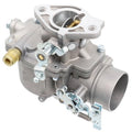 Gray metal carburetor with air horn, linkage arm, and brass fuel inlet fitting