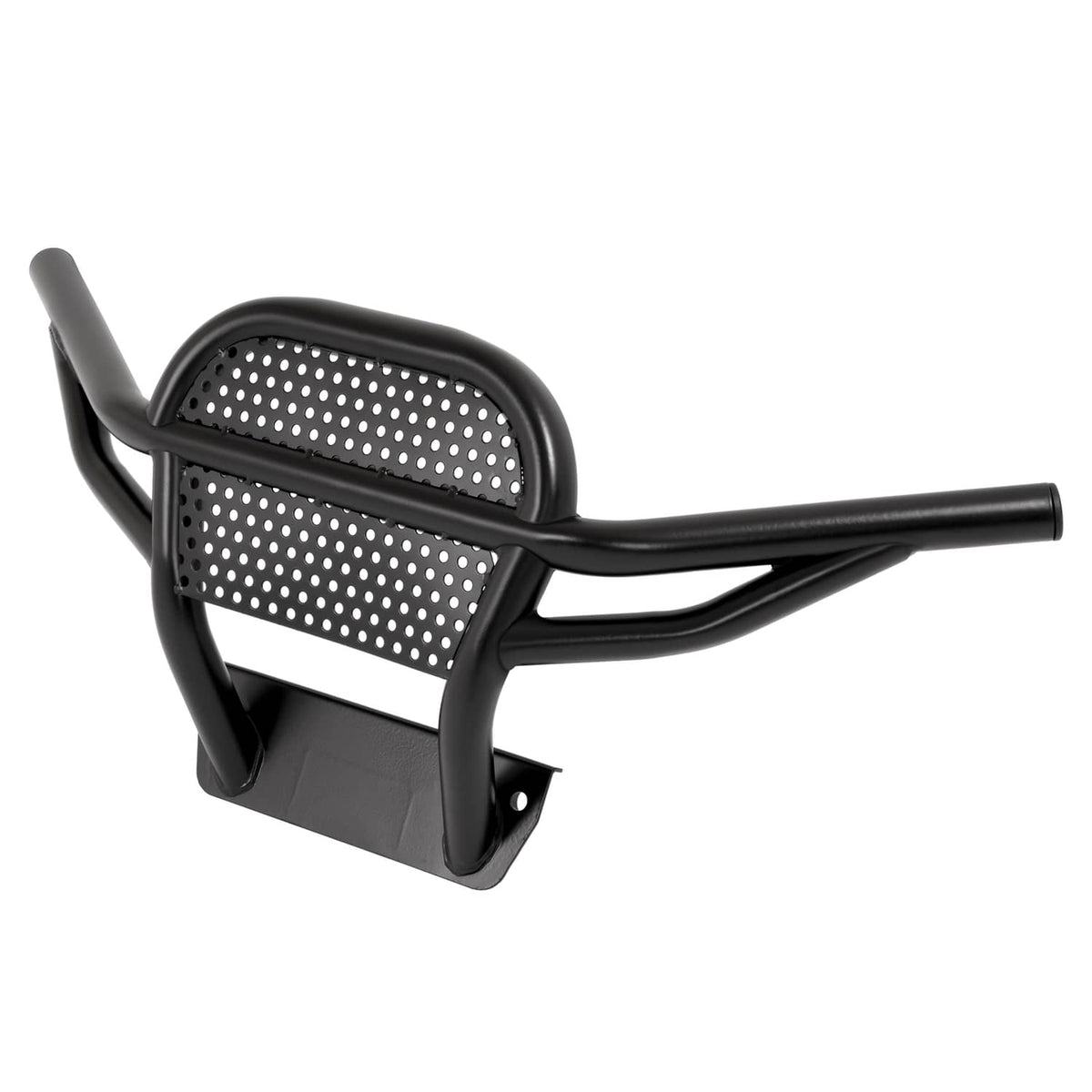 Black brush guard with perforated mesh and front lower shield plate
