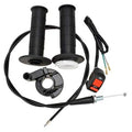 Black 7/8 mini bike twist throttle cable handle kit with grips, cable, and ON/OFF switch