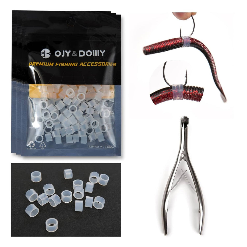 Silicone O-rings and stainless install tool kit for Senko bait, shown with packaged pieces