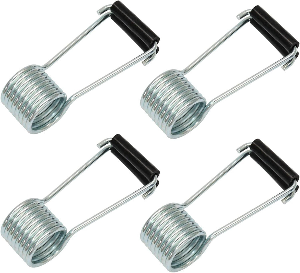 Four spring door closer units with silver coil springs and black rubber bumpers